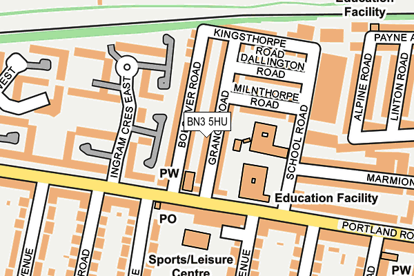 BN3 5HU map - OS OpenMap – Local (Ordnance Survey) BN3 5HU map - OS OpenMap – Local (Ordnance Survey)