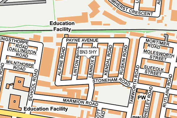 BN3 5HY map - OS OpenMap – Local (Ordnance Survey)