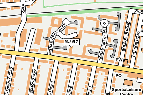BN3 5LZ map - OS OpenMap – Local (Ordnance Survey) BN3 5LZ map - OS OpenMap – Local (Ordnance Survey)