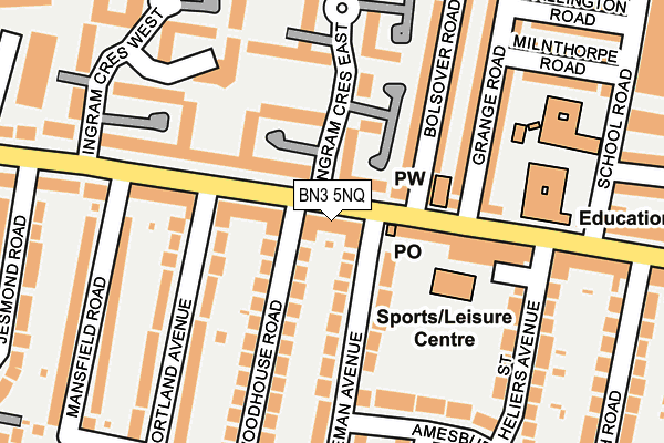 BN3 5NQ map - OS OpenMap – Local (Ordnance Survey) BN3 5NQ map - OS OpenMap – Local (Ordnance Survey)
