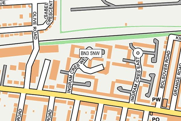 BN3 5NW map - OS OpenMap – Local (Ordnance Survey) BN3 5NW map - OS OpenMap – Local (Ordnance Survey)