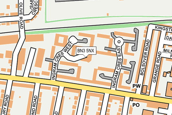 BN3 5NX map - OS OpenMap – Local (Ordnance Survey) BN3 5NX map - OS OpenMap – Local (Ordnance Survey)