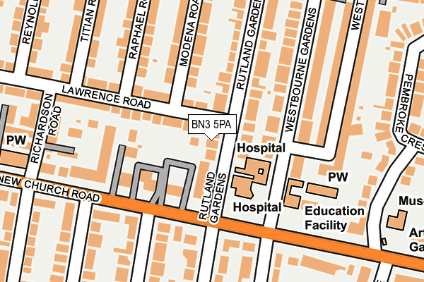BN3 5PA map - OS OpenMap – Local (Ordnance Survey) BN3 5PA map - OS OpenMap – Local (Ordnance Survey)