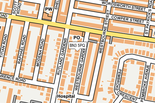 BN3 5PQ map - OS OpenMap – Local (Ordnance Survey) BN3 5PQ map - OS OpenMap – Local (Ordnance Survey)