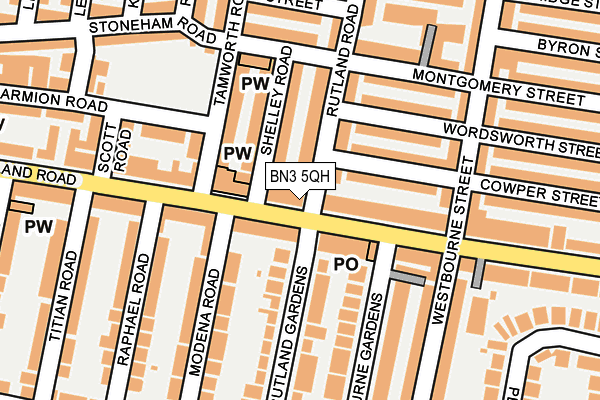 BN3 5QH map - OS OpenMap – Local (Ordnance Survey) BN3 5QH map - OS OpenMap – Local (Ordnance Survey)