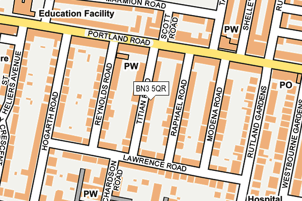 BN3 5QR map - OS OpenMap – Local (Ordnance Survey) BN3 5QR map - OS OpenMap – Local (Ordnance Survey)