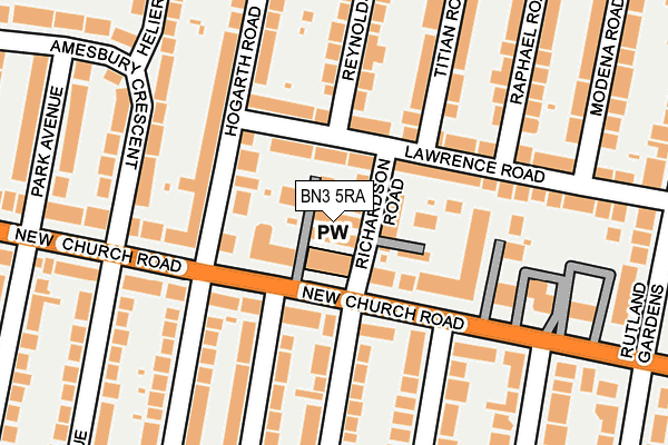BN3 5RA map - OS OpenMap – Local (Ordnance Survey) BN3 5RA map - OS OpenMap – Local (Ordnance Survey)