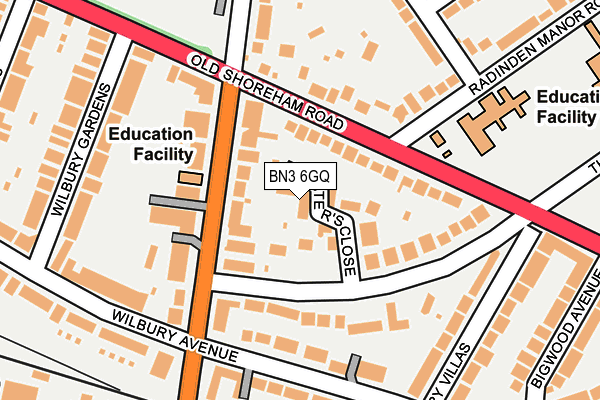 BN3 6GQ map - OS OpenMap – Local (Ordnance Survey) BN3 6GQ map - OS OpenMap – Local (Ordnance Survey)