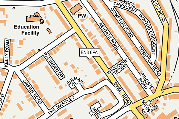 BN3 6PA map - OS OpenMap – Local (Ordnance Survey) BN3 6PA map - OS OpenMap – Local (Ordnance Survey)