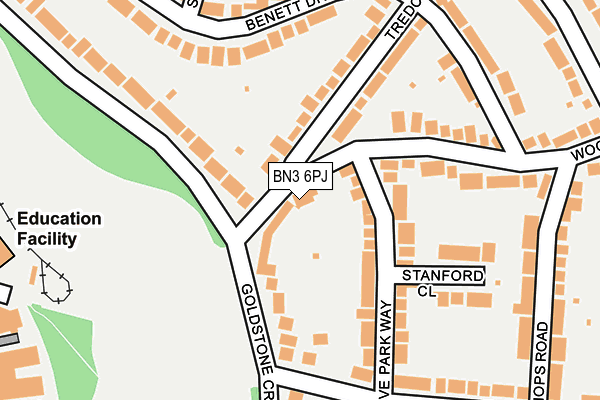BN3 6PJ map - OS OpenMap – Local (Ordnance Survey) BN3 6PJ map - OS OpenMap – Local (Ordnance Survey)