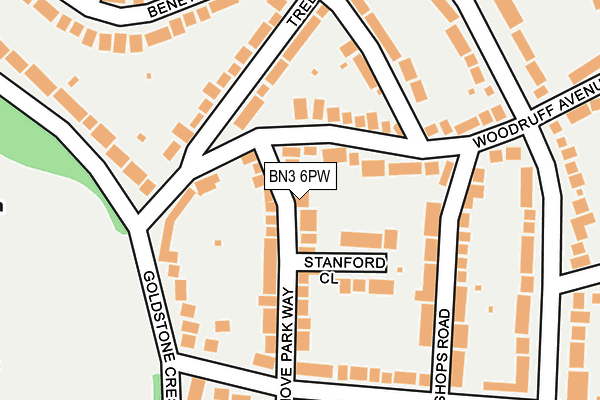 BN3 6PW map - OS OpenMap – Local (Ordnance Survey) BN3 6PW map - OS OpenMap – Local (Ordnance Survey)