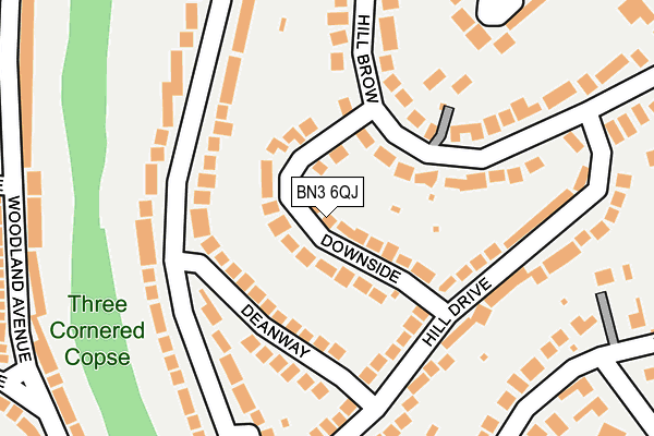 BN3 6QJ map - OS OpenMap – Local (Ordnance Survey) BN3 6QJ map - OS OpenMap – Local (Ordnance Survey)