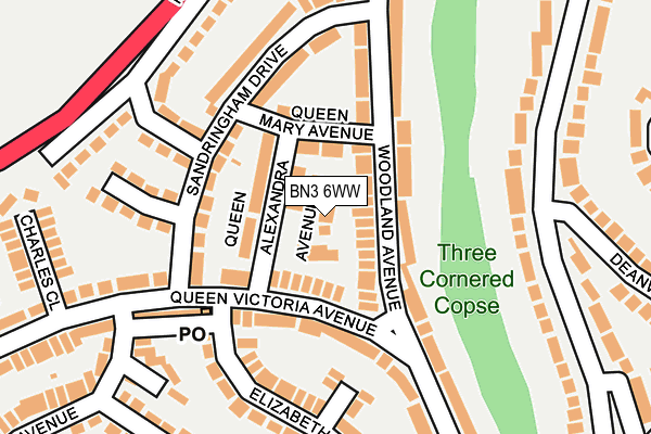 BN3 6WW map - OS OpenMap – Local (Ordnance Survey) BN3 6WW map - OS OpenMap – Local (Ordnance Survey)