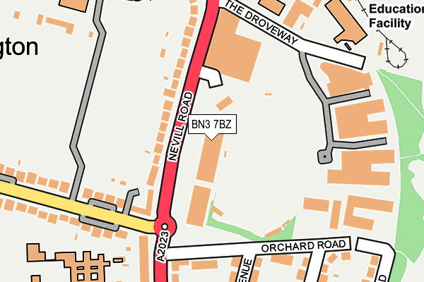 BN3 7BZ map - OS OpenMap – Local (Ordnance Survey) BN3 7BZ map - OS OpenMap – Local (Ordnance Survey)