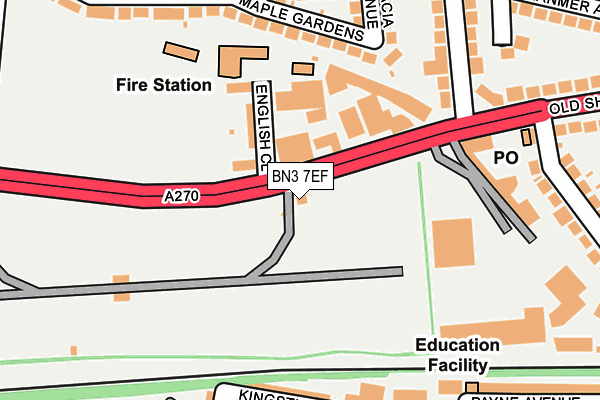 BN3 7EF map - OS OpenMap – Local (Ordnance Survey) BN3 7EF map - OS OpenMap – Local (Ordnance Survey)