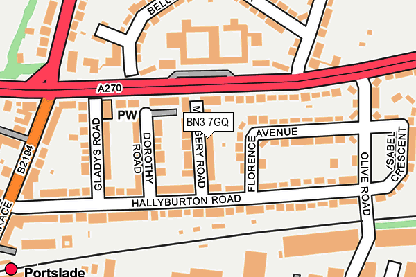BN3 7GQ map - OS OpenMap – Local (Ordnance Survey)