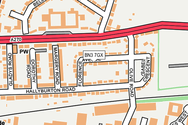 BN3 7GX map - OS OpenMap – Local (Ordnance Survey) BN3 7GX map - OS OpenMap – Local (Ordnance Survey)