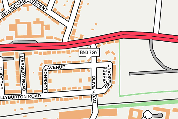 BN3 7GY map - OS OpenMap – Local (Ordnance Survey) BN3 7GY map - OS OpenMap – Local (Ordnance Survey)