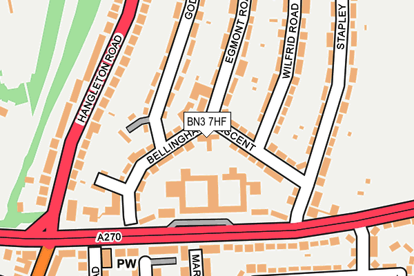 BN3 7HF map - OS OpenMap – Local (Ordnance Survey) BN3 7HF map - OS OpenMap – Local (Ordnance Survey)