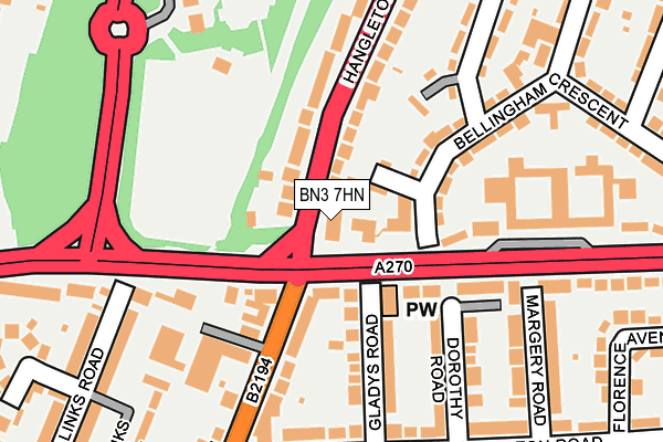 BN3 7HN map - OS OpenMap – Local (Ordnance Survey) BN3 7HN map - OS OpenMap – Local (Ordnance Survey)