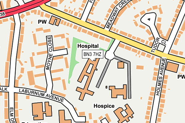 BN3 7HZ map - OS OpenMap – Local (Ordnance Survey) BN3 7HZ map - OS OpenMap – Local (Ordnance Survey)