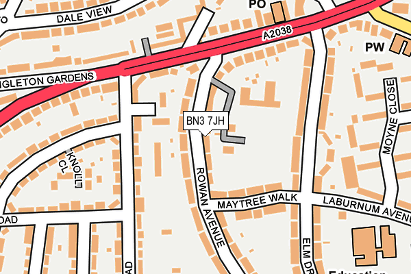 BN3 7JH map - OS OpenMap – Local (Ordnance Survey) BN3 7JH map - OS OpenMap – Local (Ordnance Survey)