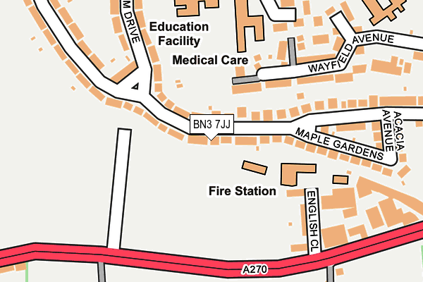 BN3 7JJ map - OS OpenMap – Local (Ordnance Survey) BN3 7JJ map - OS OpenMap – Local (Ordnance Survey)