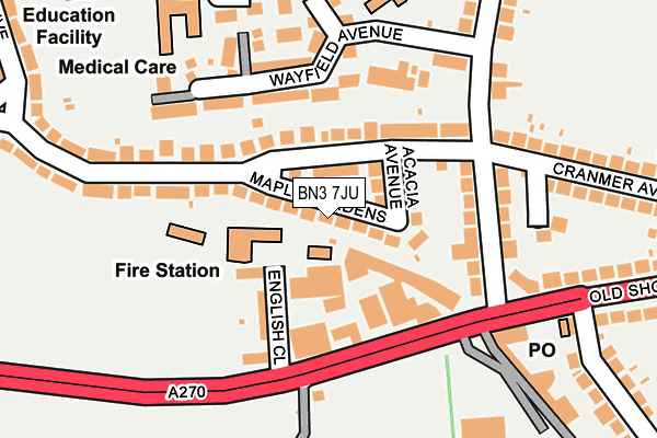 BN3 7JU map - OS OpenMap – Local (Ordnance Survey) BN3 7JU map - OS OpenMap – Local (Ordnance Survey)