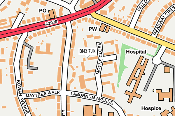 BN3 7JX map - OS OpenMap – Local (Ordnance Survey) BN3 7JX map - OS OpenMap – Local (Ordnance Survey)