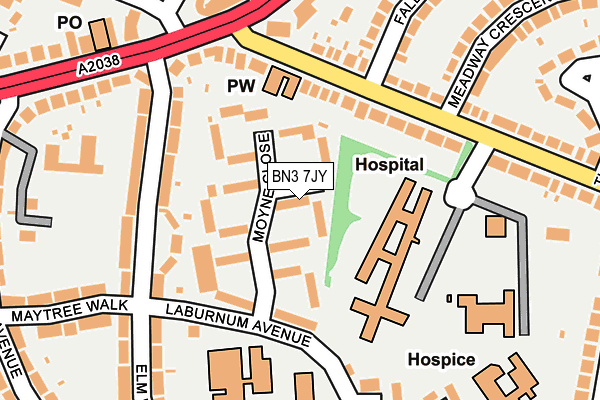 BN3 7JY map - OS OpenMap – Local (Ordnance Survey) BN3 7JY map - OS OpenMap – Local (Ordnance Survey)