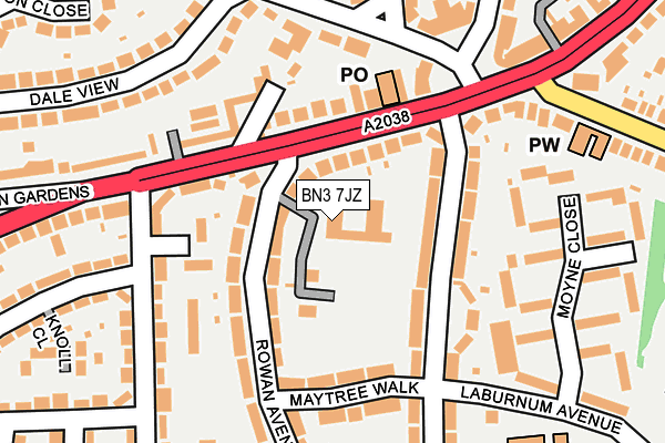 BN3 7JZ map - OS OpenMap – Local (Ordnance Survey) BN3 7JZ map - OS OpenMap – Local (Ordnance Survey)