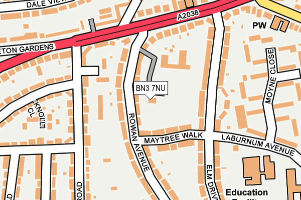 BN3 7NU map - OS OpenMap – Local (Ordnance Survey) BN3 7NU map - OS OpenMap – Local (Ordnance Survey)