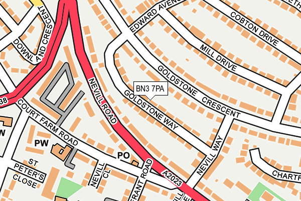 BN3 7PA map - OS OpenMap – Local (Ordnance Survey) BN3 7PA map - OS OpenMap – Local (Ordnance Survey)