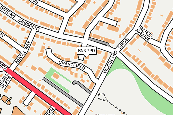 BN3 7PD map - OS OpenMap – Local (Ordnance Survey) BN3 7PD map - OS OpenMap – Local (Ordnance Survey)