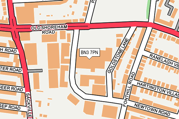 BN3 7PN map - OS OpenMap – Local (Ordnance Survey) BN3 7PN map - OS OpenMap – Local (Ordnance Survey)