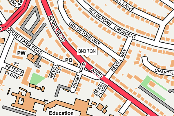BN3 7QN map - OS OpenMap – Local (Ordnance Survey) BN3 7QN map - OS OpenMap – Local (Ordnance Survey)