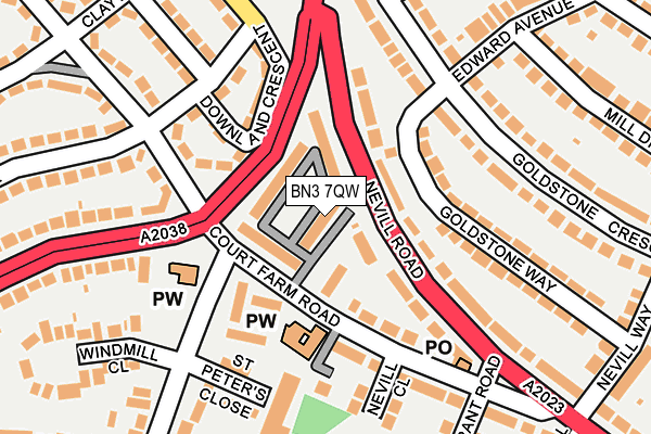 BN3 7QW map - OS OpenMap – Local (Ordnance Survey) BN3 7QW map - OS OpenMap – Local (Ordnance Survey)