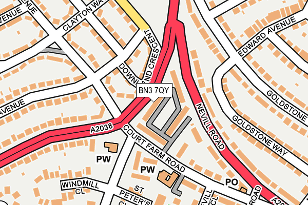 BN3 7QY map - OS OpenMap – Local (Ordnance Survey)