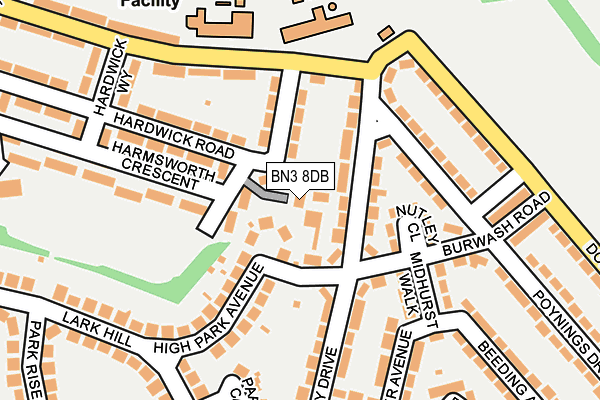 BN3 8DB map - OS OpenMap – Local (Ordnance Survey) BN3 8DB map - OS OpenMap – Local (Ordnance Survey)