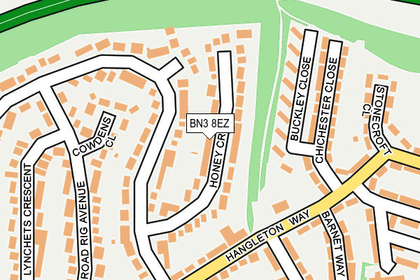 BN3 8EZ map - OS OpenMap – Local (Ordnance Survey) BN3 8EZ map - OS OpenMap – Local (Ordnance Survey)