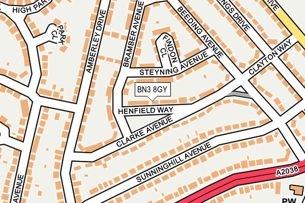 BN3 8GY map - OS OpenMap – Local (Ordnance Survey) BN3 8GY map - OS OpenMap – Local (Ordnance Survey)
