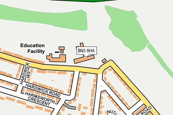 BN3 8HA map - OS OpenMap – Local (Ordnance Survey) BN3 8HA map - OS OpenMap – Local (Ordnance Survey)