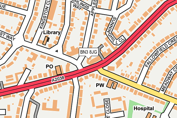 BN3 8JG map - OS OpenMap – Local (Ordnance Survey) BN3 8JG map - OS OpenMap – Local (Ordnance Survey)