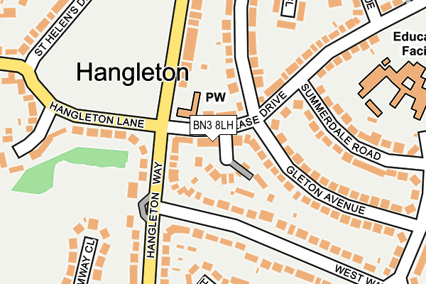 BN3 8LH map - OS OpenMap – Local (Ordnance Survey) BN3 8LH map - OS OpenMap – Local (Ordnance Survey)