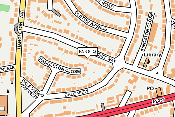 BN3 8LQ map - OS OpenMap – Local (Ordnance Survey) BN3 8LQ map - OS OpenMap – Local (Ordnance Survey)