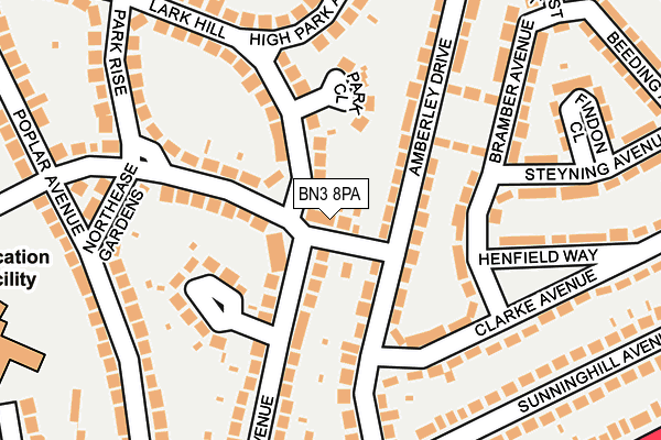 BN3 8PA map - OS OpenMap – Local (Ordnance Survey) BN3 8PA map - OS OpenMap – Local (Ordnance Survey)