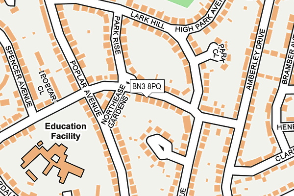 BN3 8PQ map - OS OpenMap – Local (Ordnance Survey) BN3 8PQ map - OS OpenMap – Local (Ordnance Survey)