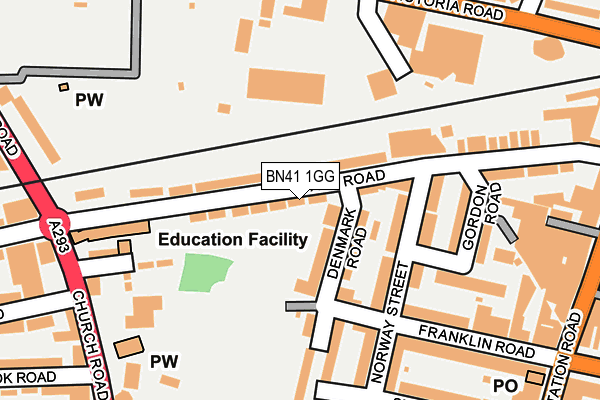 BN41 1GG map - OS OpenMap – Local (Ordnance Survey) BN41 1GG map - OS OpenMap – Local (Ordnance Survey)