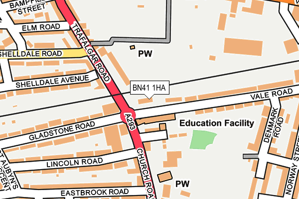 BN41 1HA map - OS OpenMap – Local (Ordnance Survey) BN41 1HA map - OS OpenMap – Local (Ordnance Survey)