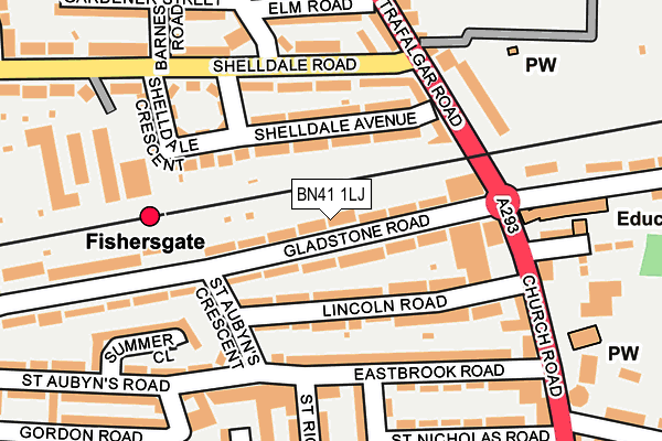 BN41 1LJ map - OS OpenMap – Local (Ordnance Survey)